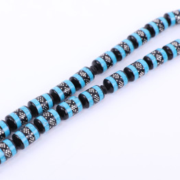 سبحة كوك مطعم بالفيروز الأزرق والفضة