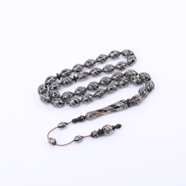 سبحة ظهر السلحفاة (ترسة) مرصع بالفضة