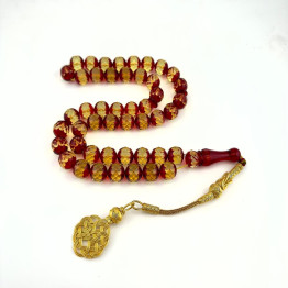 كهرمان طبيعي كريستالي طربزون فضة مذهب 