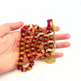 كهرمان طبيعي كريستالي طربزون فضة مذهب 