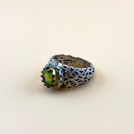 خاتم فضه زبرجد