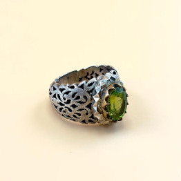 خاتم فضه زبرجد